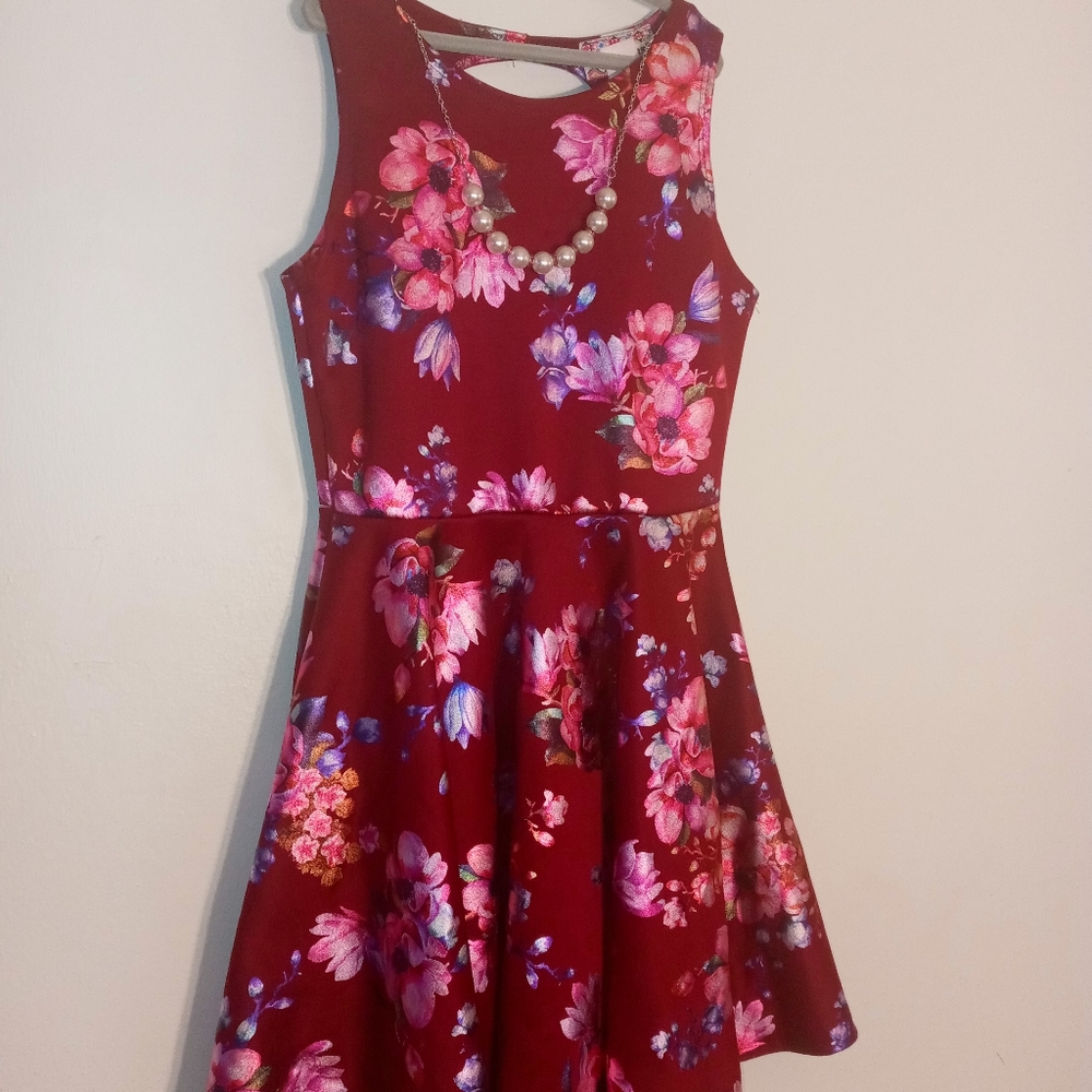 Pink Crush Girls Dress w Floral Print